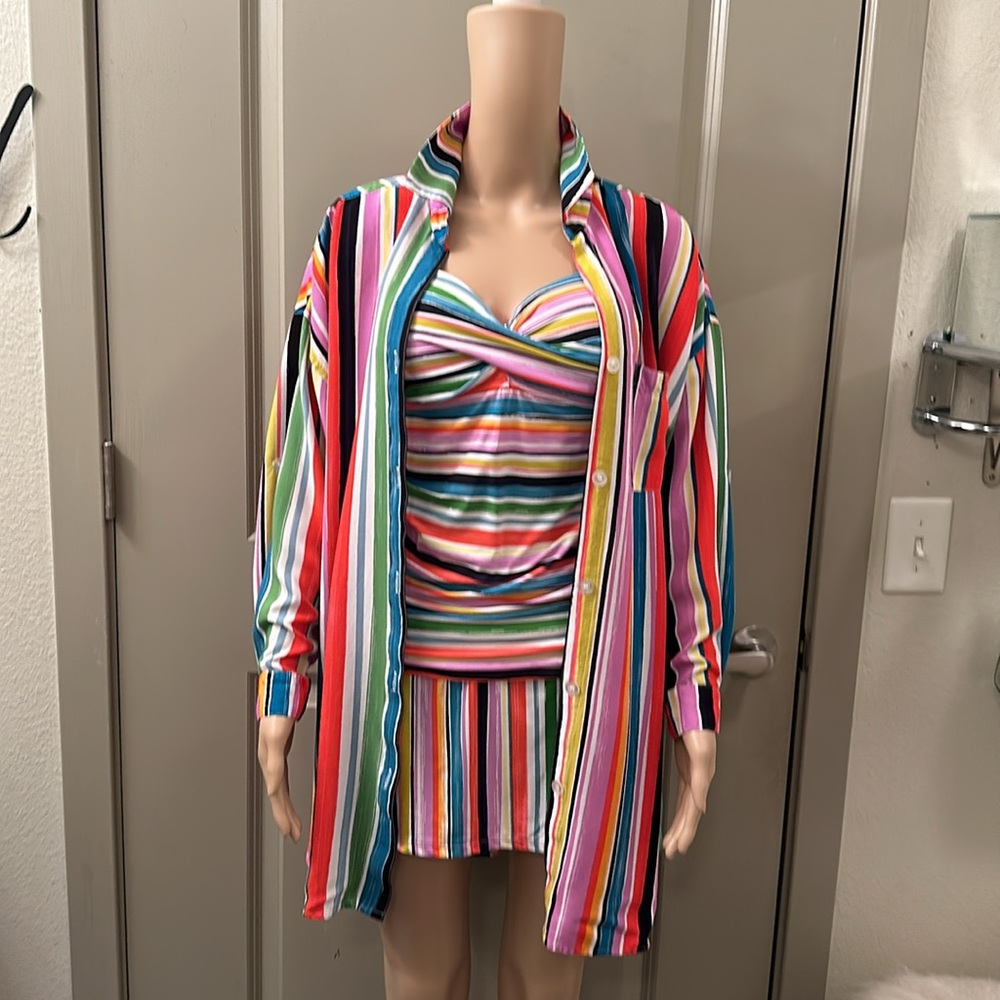 Anne Cole 2-piece swim skirt, top and coverup.